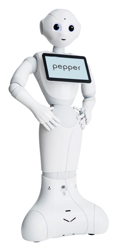 Pepper Robot standing with hands on hips